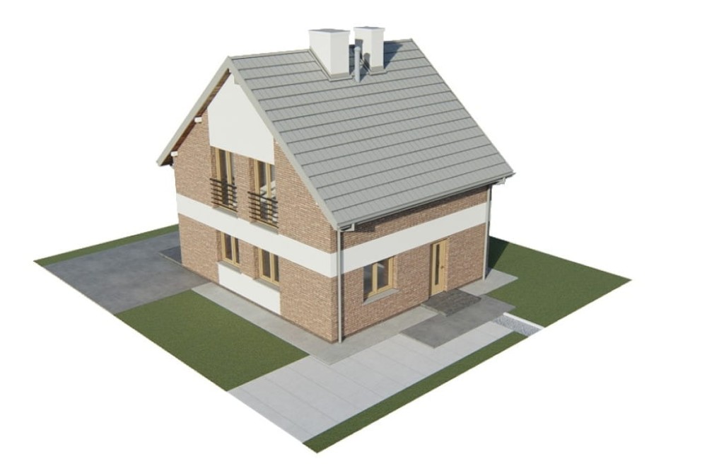 Projekt domu Trevira DM-6795, parterowy z poddaszem użytkowym, niepodpiwniczony, bez garażu - model