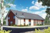 Projekt hali magazynowo-produkcyjnej LK-103, budynek parterowy z antresolą, bez podpiwniczenia - kolorystyka wersja 3