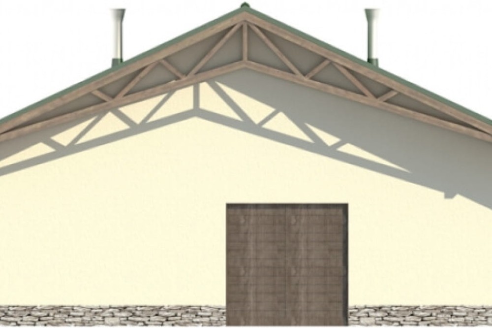 Projekt obory LZG-83, parterowa, niepodpiwniczona - elewacja lewa