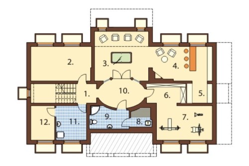 Projekt domu Gabrysin B DM-6281 B, piętrowy z dwoma garażami, z poddaszem mieszkalnym, podpiwniczony - rzut piwnicy