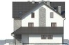 Projekt pensjonatu LK-28, piętrowy z poddaszem użytkowym, podpiwniczony, bez garażu - elewacja prawa