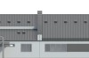 Projekt centrum biznesu LK-55, budynek parterowy z poddaszem użytkowym, bez podpiwniczenia, bez garażu - elewacja prawa