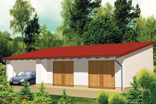 Projekt budynku gospodarczo - garażowego ZG-31, parterowy, bez podpiwniczenia - kolorystyka wersja 1
