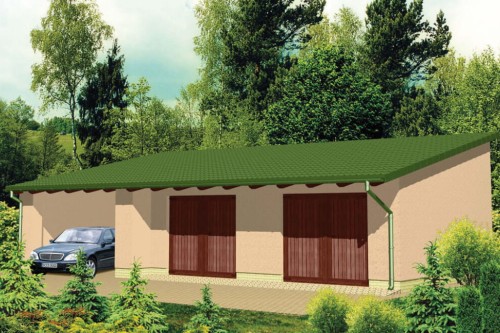 Projekt budynku gospodarczo - garażowego ZG-31, parterowy, bez podpiwniczenia - kolorystyka wersja 2