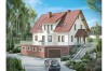 Projekt domu Cyniów 2 L-6547, parterowy z poddaszem użytkowym i podpiwniczeniem, jednorodzinny-kolorystyka wersja 2