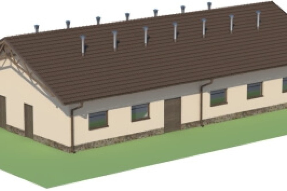 Projekt chlewni ZG-81, parterowy niepodpiwniczony, bez poddasza - model