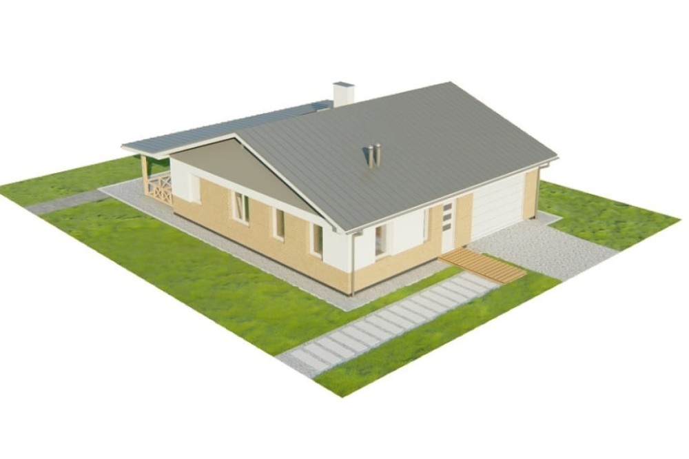 Projekt domu Ariona 2 L-6728,  parterowy, niepodpiwniczony, z garażem jednostanowiskowym - model