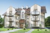 Projekt budynku wielorodzinnego DM-6748, piętrowy z poddaszem użytkowym, podpiwniczony, bez garażu - kolorystyka wersja 3