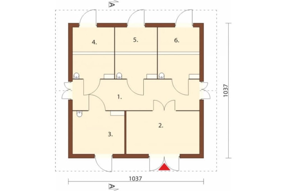 Projekt stajni  ZG-79,budynek parterowy, niepodpiwniczony - rzut parteru