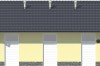 Projekt stajni  ZG-79,budynek parterowy, niepodpiwniczony - elewacja ogrodowa
