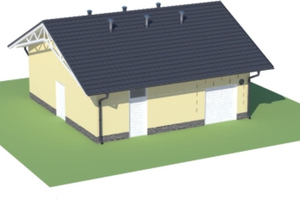 Projekt stajni  ZG-79,budynek parterowy, niepodpiwniczony - model