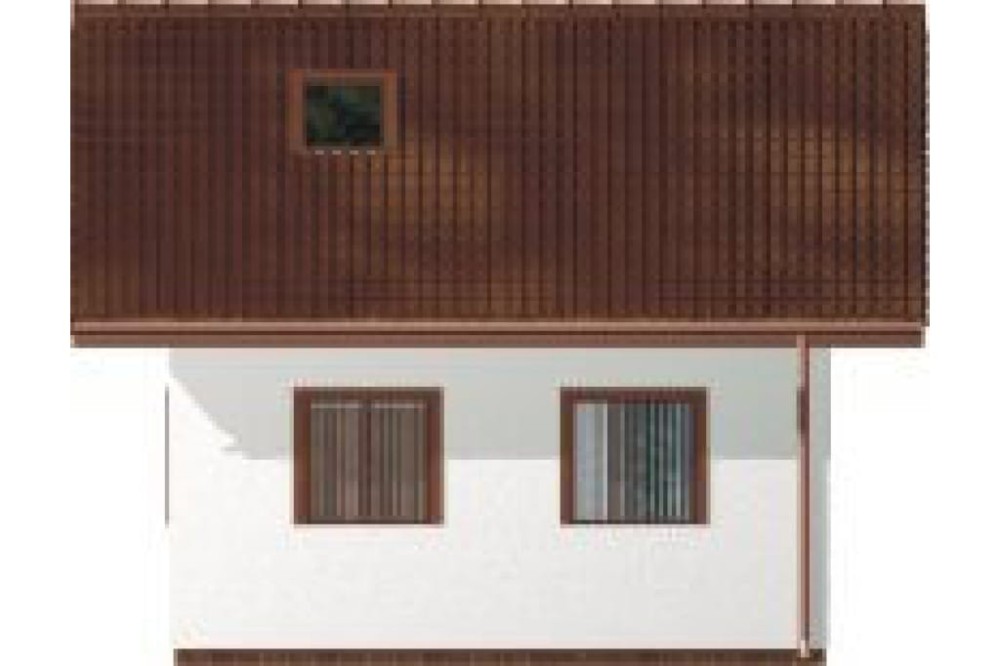 Projekt garażu jednostanowiskowego ZG-35,  parterowy bez podpiwniczenia - elewacja ogrodowa