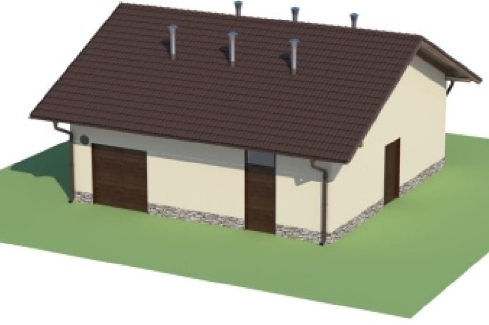 Projekt stajni LZG-78, parterowy, niepodpiwniczony, bez poddasza - model