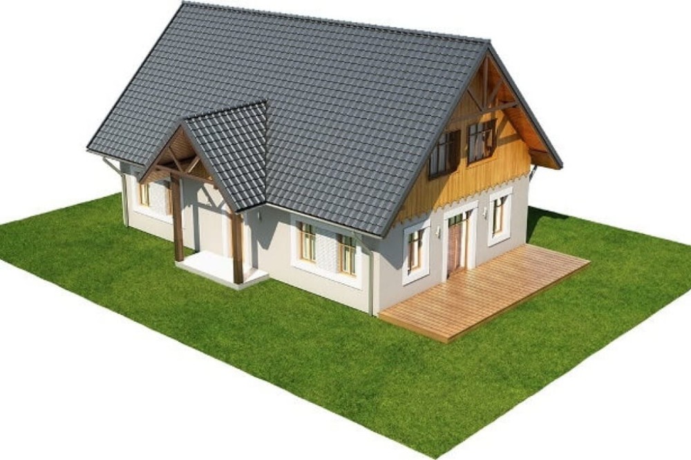 Projekt domu Orzesznik 2 L-6607,  dom parterowy z poddaszem użytkowym,  niepodpiwniczony - model