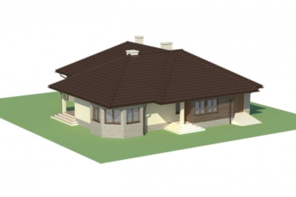 Projekt domu Purzyce DM-5572, parterowy, niepodpiwniczony, bez garażu - model