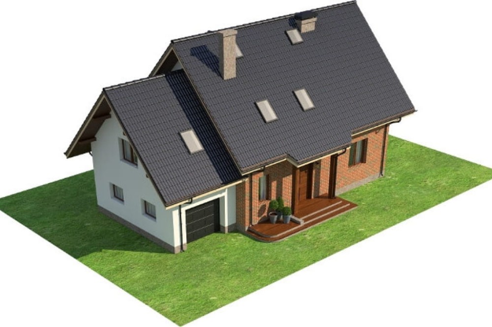 Projekt domu Modraczków 2 L-6610, dwukondygnacyjny bez podpiwniczenia, z garażem jednostanowiskowym - model