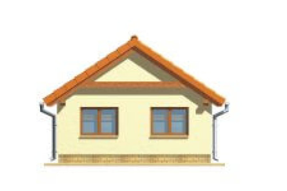 Projekt garażu jednostanowiskowego ZG-43, parterowy, bez podpiwniczenia - elewacja ogrodowa