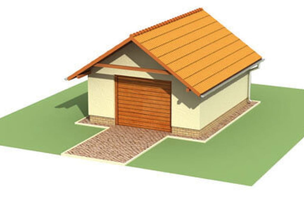 Projekt garażu jednostanowiskowego ZG-43, parterowy, bez podpiwniczenia - model