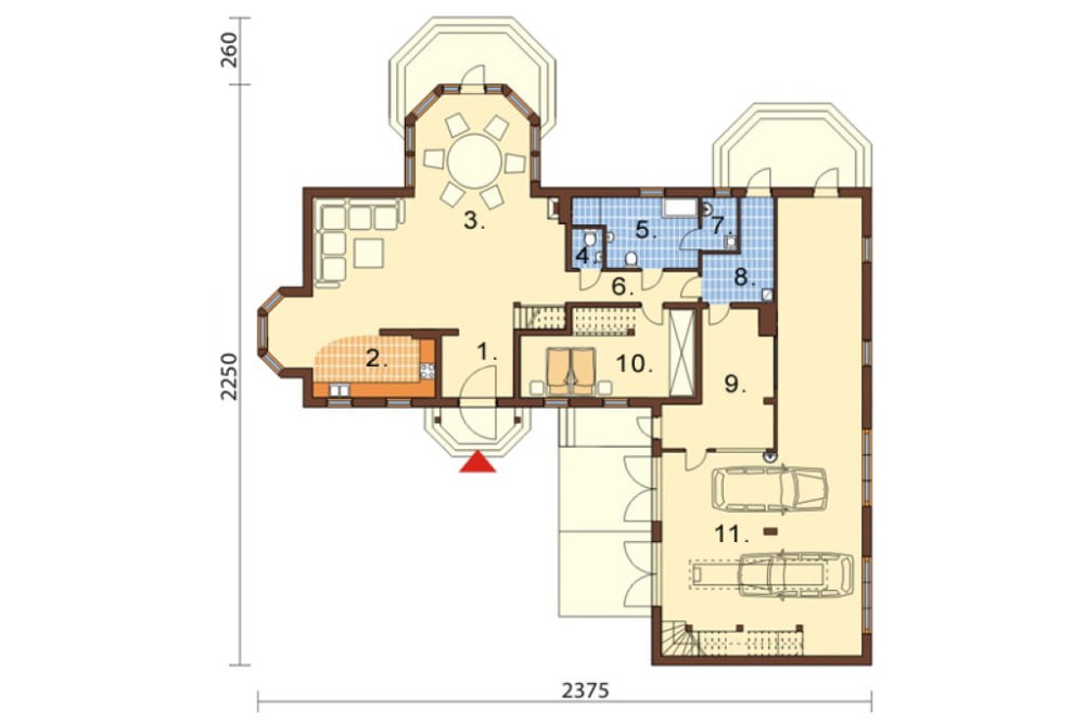 Projekt domu Rozmarynów 2 L-6328, parterowy, z poddaszem niemieszkalnym, bez podpiwniczenia - rzut parteru