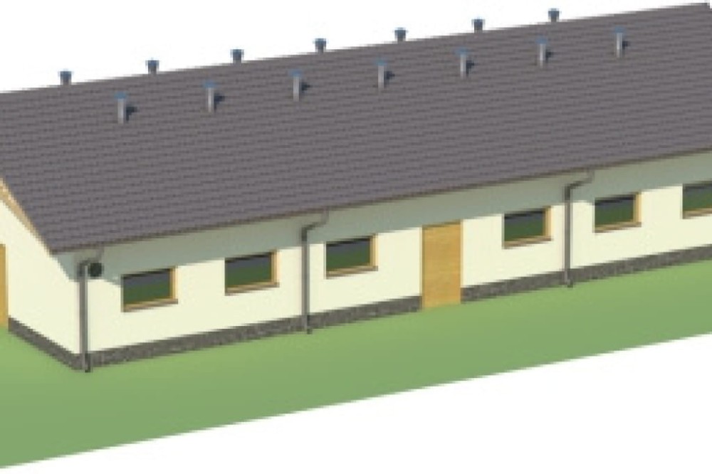 Projekt chlewni ZG-69, parterowy niepodpiwniczony, bez poddasza - model