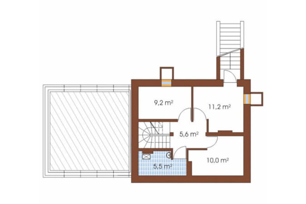 Projekt domu Sosnowa G L-6190 G, parterowy, z poddaszem użytkowym, jednorodzinny, tradycyjny, z garażem dwustanowiskowym, z podpiwniczeniem - rzut piwnicy