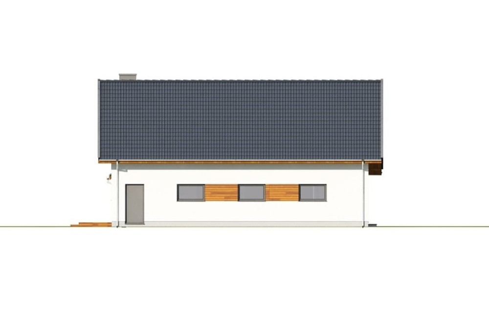 Projekt domu Koria 2 L-6696, parterowy z poddaszem użytkowym, niepodpiwniczony, z garażem dwustanowiskowym - wizualizacja elewacji  lewej