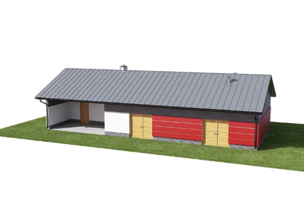 Projekt budynku gospodarczego ZG-92, parterowy, niepodpiwniczony, bez garażu - model