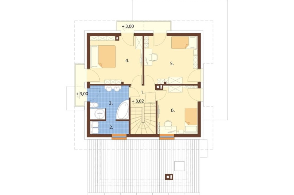 Projekt domu Ervia 2 L-6686, parterowy z poddaszem mieszkalnym, z garażem jednostanowiskowym - rzut poddasza