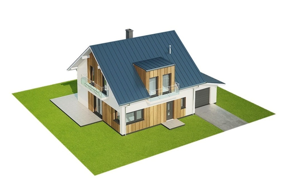 Projekt domu Ervia 2 L-6686, parterowy z poddaszem mieszkalnym, z garażem jednostanowiskowym - model