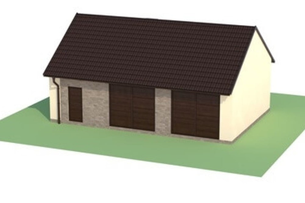 Projekt garażu dwustanowiskowego LZG-89, parterowy, niepodpiwniczony - model