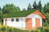 Projekt garażu dwustanowiskowego ZG-28, parterowy, bez podpiwniczenia - kolorystyka wersja 2