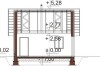 Projekt garażu dwustanowiskowego ZG-106, parterowy, bez poddasza, niepodpiwniczony - przekrój B-B