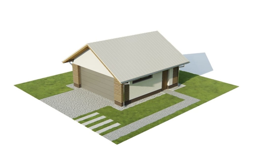 Projekt garażu dwustanowiskowego ZG-110, parterowy, bez piwnicy, bez poddasza - model