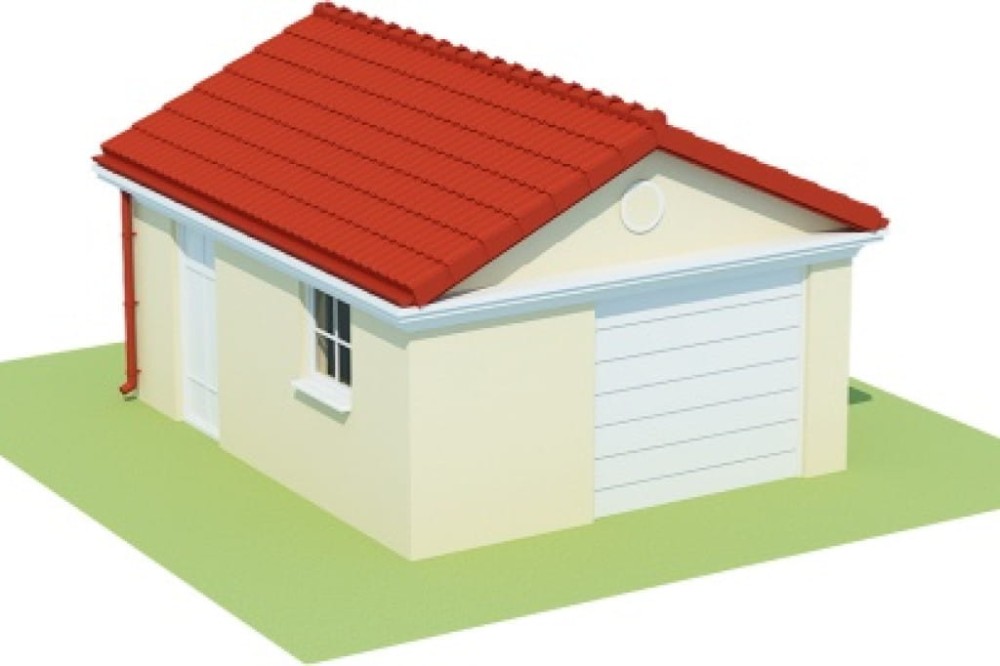 Projekt garażu jednostanowiskowego LZG-60, parterowy, bez podpiwniczenia - model