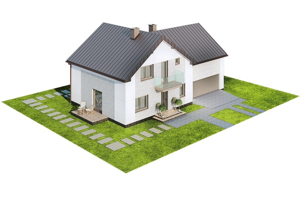Projekt domu Isinia DM-6672, parterowy z poddaszem użytkowym, garażem dwustanowiskowym, niepodpiwniczony - model