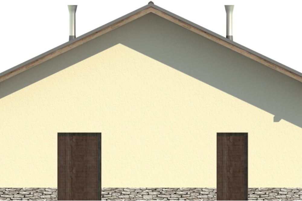 Projekt chlewni LZG-75, parterowy, niepodpiwniczony, bez poddasza - elewacja lewa
