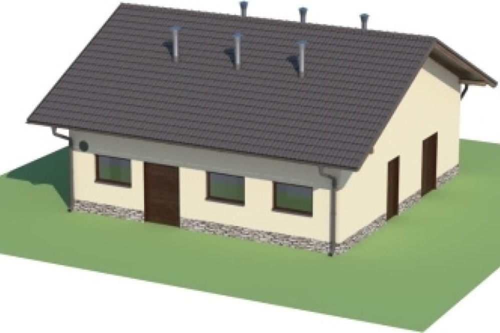Projekt chlewni LZG-75, parterowy, niepodpiwniczony, bez poddasza - model