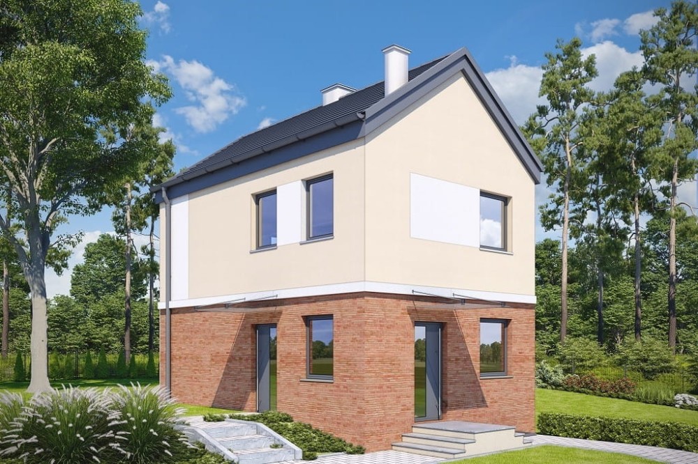Projekt domu Egara 2 L-6652, piętrowy, podpiwniczony - kolorystyka wersja 3