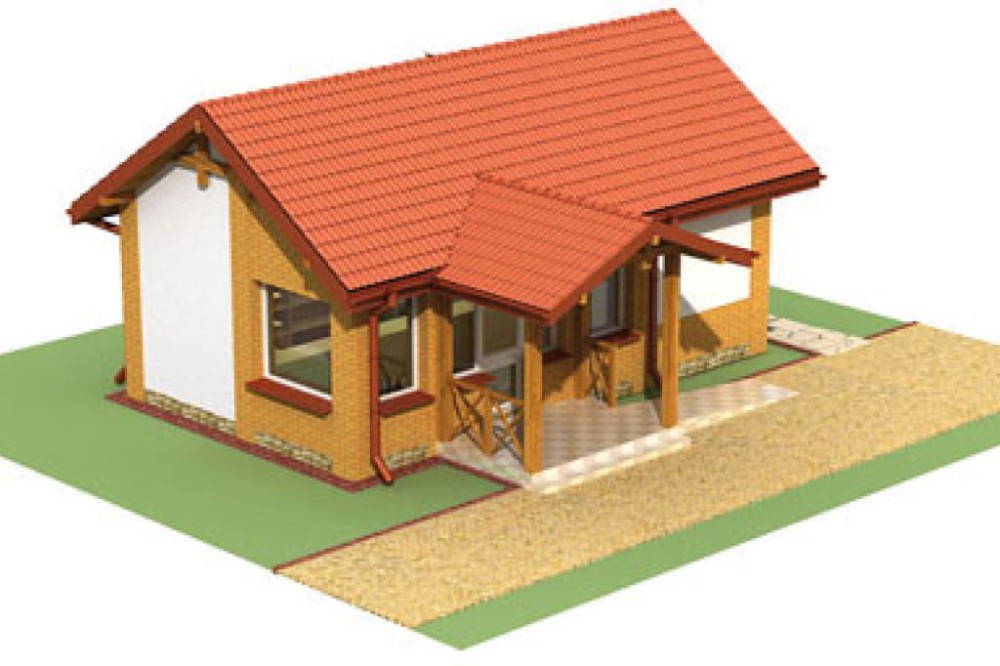 Projekt sklepu ZG-53, parterowy, niepodpiwniczony, bez garażu - model