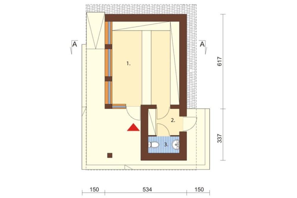 Projekt sklepu ZG-58, parterowy, niepodpiwniczony, bez garażu - rzut parteru