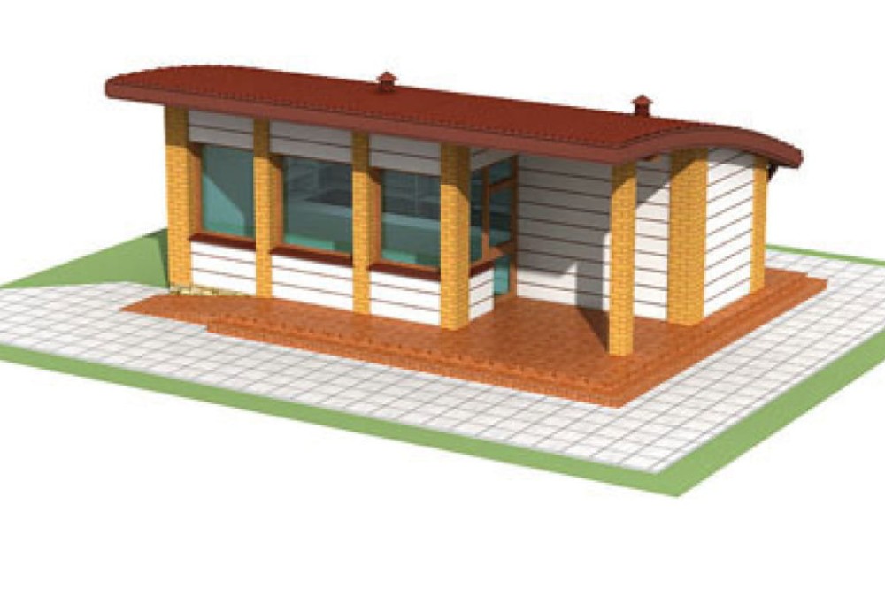 Projekt sklepu ZG-58, parterowy, niepodpiwniczony, bez garażu - model