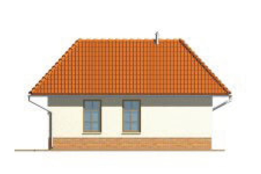Projekt garażu dwustanowiskowego LZG-39, parterowy, bez podpiwniczenia, bez poddasza - elewacja prawa