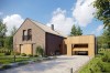 Projekt domu Deva 2 L-6709, parterowy z antresolą, jednorodzinny, tradycyjny, z garażem jednostanowiskowym, bez podpiwniczenia - kolorystyka wersja 1