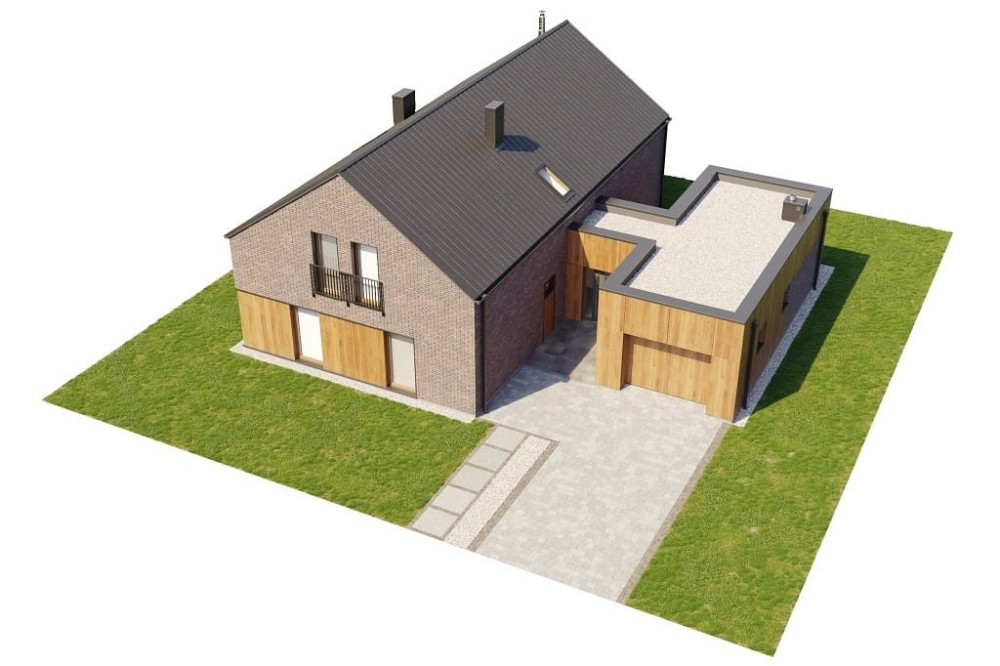 Projekt domu Deva 2 L-6709, parterowy z antresolą, jednorodzinny, tradycyjny, z garażem jednostanowiskowym, bez podpiwniczenia - model
