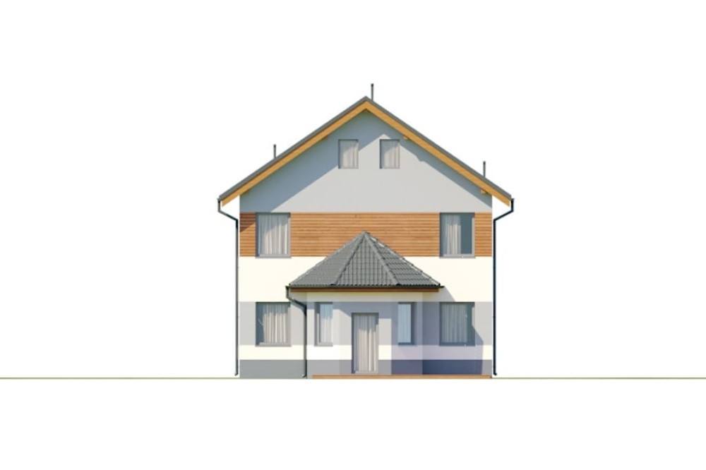 Projekt domu Hispalis DM-6742, piętrowy ze strychem, niepodpiwniczony, bez garażu - elewacja ogrodowa