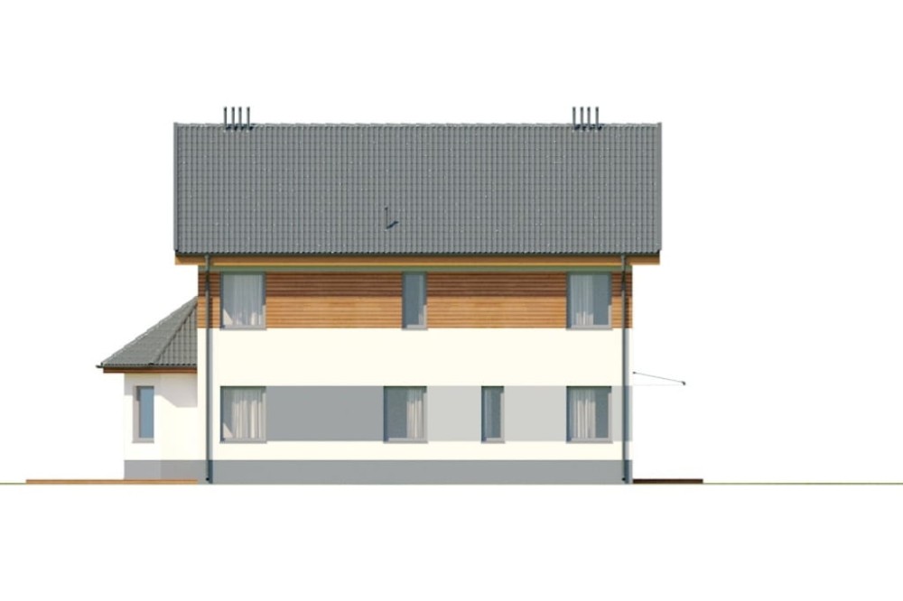 Projekt domu Hispalis DM-6742, piętrowy ze strychem, niepodpiwniczony, bez garażu - elewacja lewa
