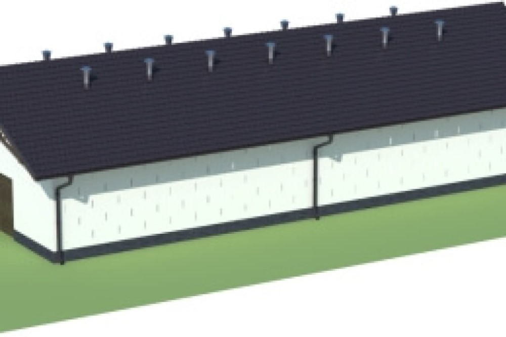 Projekt stodoły ZG-74, parterowy, niepodpiwniczony, bez poddasza - model