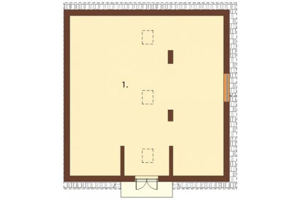 Projekt obory, kurnika ZG-06, parterowy ze strychem, bez podpiwniczenia - rzut strychu