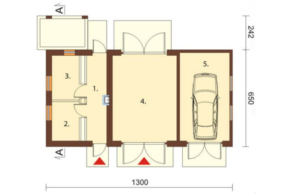 Projekt obory, chlewni ZG-05, parterowy ze strychem, bez podpiwniczenia - rzut parteru