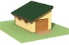 Projekt garażu jednostanowiskowego LZG-49,  parterowy, bez podpiwniczenia, bez poddasza - model